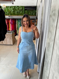 Vestido Razzo midi gode denim na internet