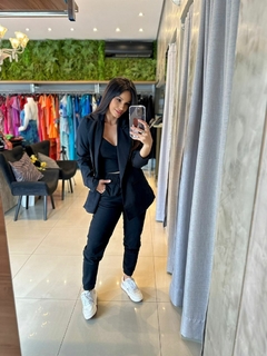 Max blazer tecido alfaiataria botão em metal