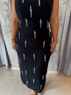 Vestido Razzo midi justo bordado - comprar online