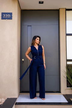 Macacão zíper cinto fivela - comprar online