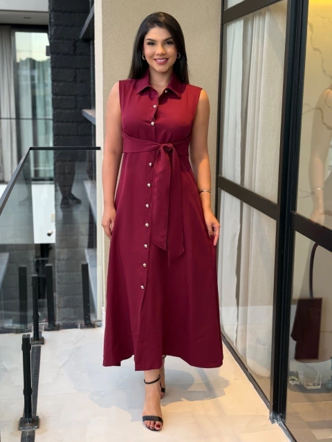 Vestido botões transpassado