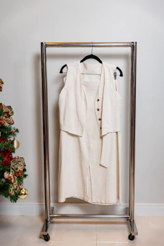 Conjunto saia e blusa linho forrado zíper lateral - Yamada Fashion