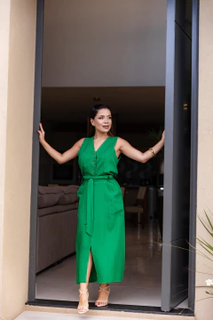 Conjunto saia e blusa linho forrado zíper lateral na internet