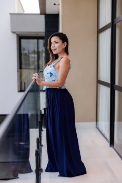 Calça pantalona lastex na cintura - loja online