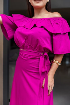 Conjunto saia transpassado e blusa - loja online