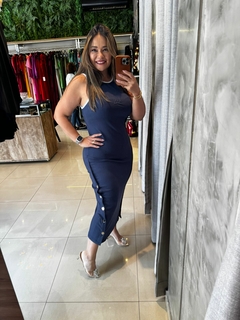 Vestido Razzo midi canelado - comprar online