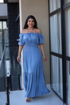 Imagem do Vestido longo lastex na cintura