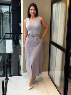 Saia com cinto reta - comprar online