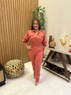 Imagem do Macacão em linho colorido zíper