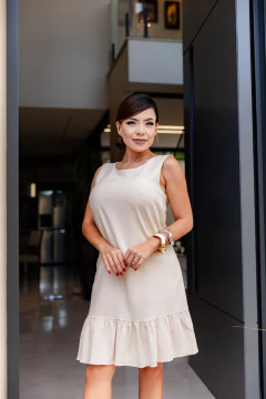 Vestido linho forrado