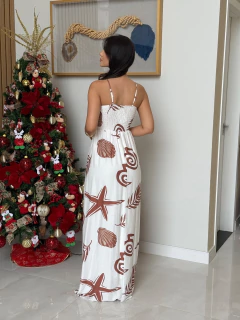 Vestido estampado com franzido na internet