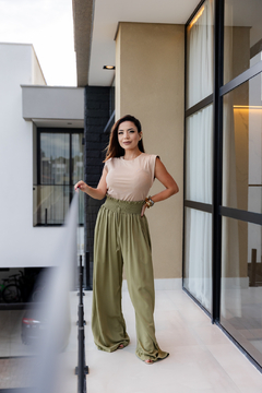 Calça pantalona lastex na cintura - comprar online