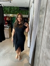 Vestido malha canelada transpassado