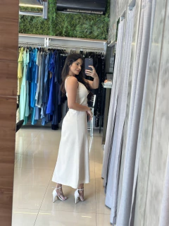 Vestido midi mirella linho