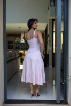 Vestido midi amarração busto - loja online