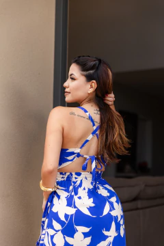 Vestido estampado viscose midi - loja online