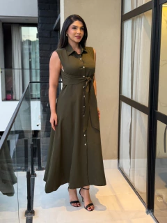 Vestido botões transpassado