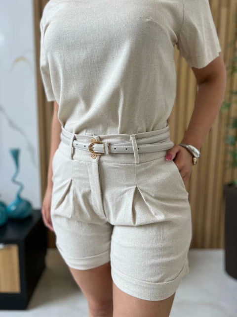 Cinto couro fivela dourada