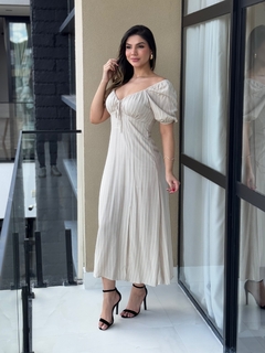 Vestido listras com forro