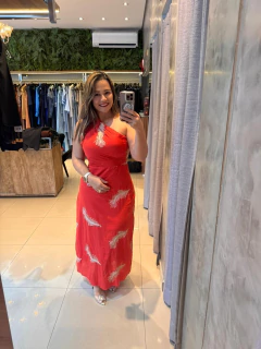 Vestido bordado nula manga