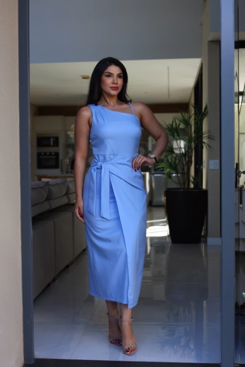 Vestido transpassado alfaiataria