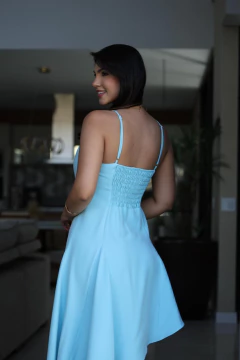 Vestido lastex nas costas assimetrico na internet