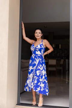 Vestido estampado viscose midi