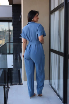 Macacão solara zíper manga morcego - Yamada Fashion