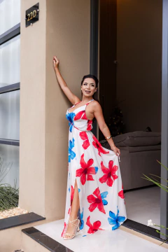 Vestido sedinha estampado