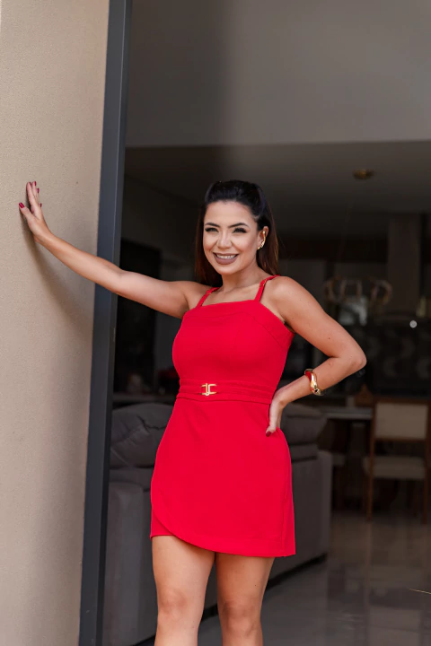 Macaquinho short saia alfaiataria