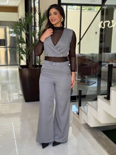 Conjunto de calça e colete botão