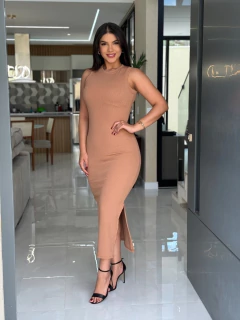 Vestido canelado malha - comprar online