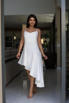 Vestido lastex nas costas assimetrico - loja online