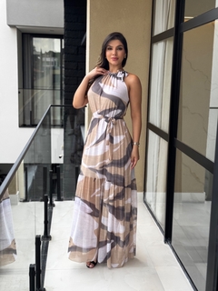 Imagem do Vestido longo fluity em tule estampado