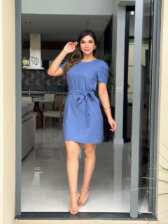 Vestido forrado curto linho na internet