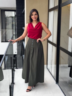 Saia longa botões - comprar online