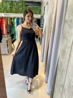 Vestido fluido crepe acetinado - comprar online