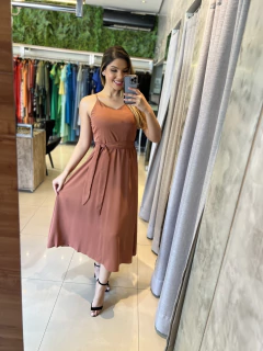 Vestido fluido crepe acetinado na internet