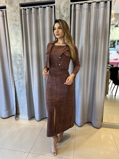 Conjunto 2 peças - Vestido midi com bolero na internet
