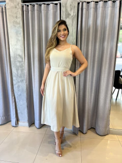 Vestido fluido crepe acetinado