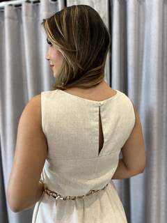 Vestido forrado detalhe gola - Yamada Fashion