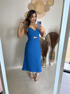 Vestido midi mirella linho - comprar online