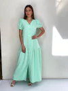 Vestido crepe begônia verde agua