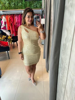 Vestido forrado malha todo paete na internet
