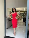 Vestido nula manga lurex