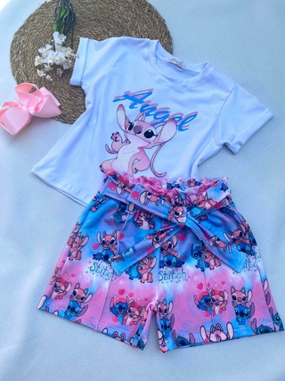 Conjunto Stitch ( blusinha cotton, shorts moletinho. Não acompanha acessórios))