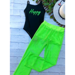 Maiô com calça praia ( maiô forrado, calça praia em malha arrastão basic)