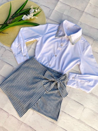 Conjunto Lucy ( camisa, shorts saia )