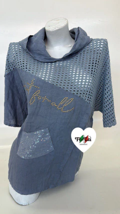 Remera Lino con Capucha - Per Lei Sweaters