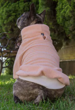 Suéter Canelado Rosa - Ammolite Pet Supply